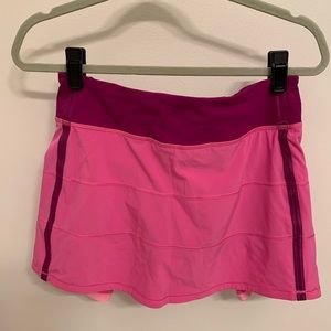 Lululemon Two Tone Pink Pace Rival Skirt Size 6